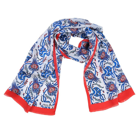 Sirali Lale Breathable Silk Scarf in Vibrant Red Color - TryAladdin