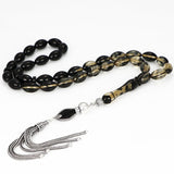 Tesbihevim | Amber Tasbih in Dark Color with Silver Tassel - TryAladdin
