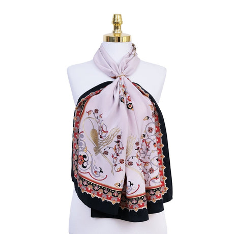 Tugra Breathable Lightweight Scarf in Black and Red Color - TryAladdin