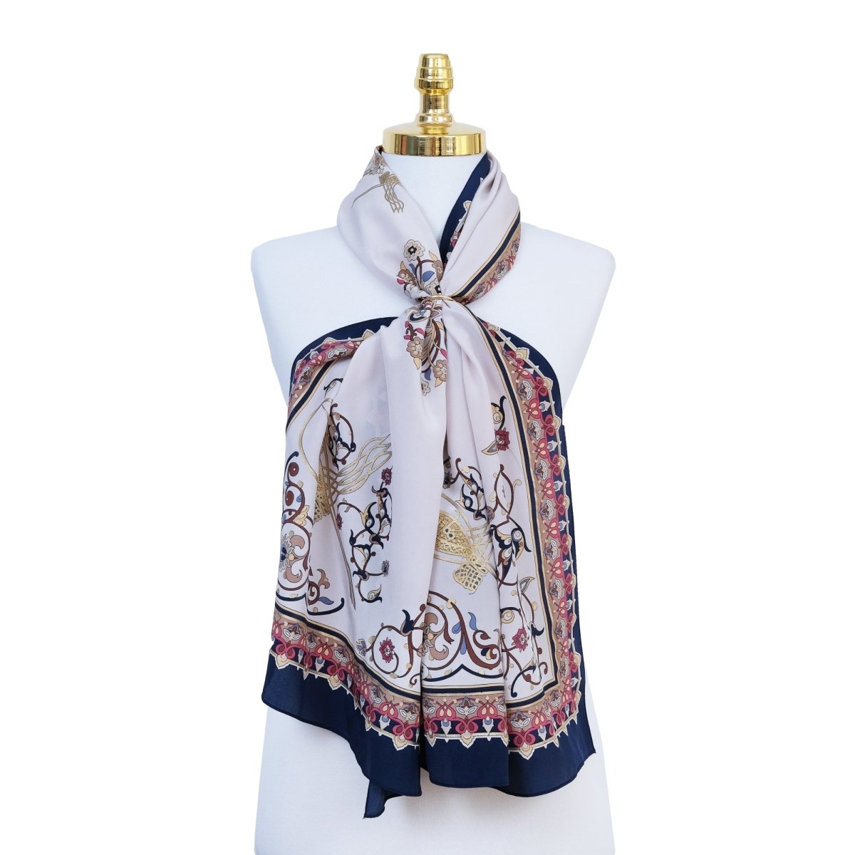 Tugra Breathable Lightweight Scarf in Blue Color - TryAladdin