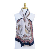 Tugra Breathable Lightweight Scarf in Blue Color - TryAladdin