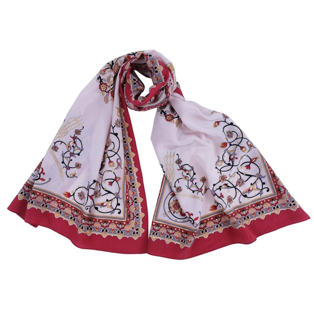 Tugra Breathable Lightweight Scarf in Red Color - TryAladdin